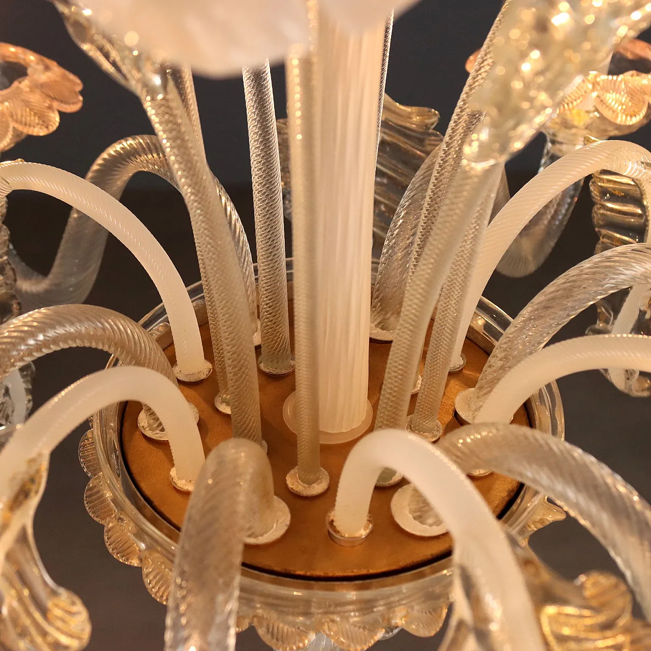 Lampadario in vetro Veneziano soffiato, fine '800 6