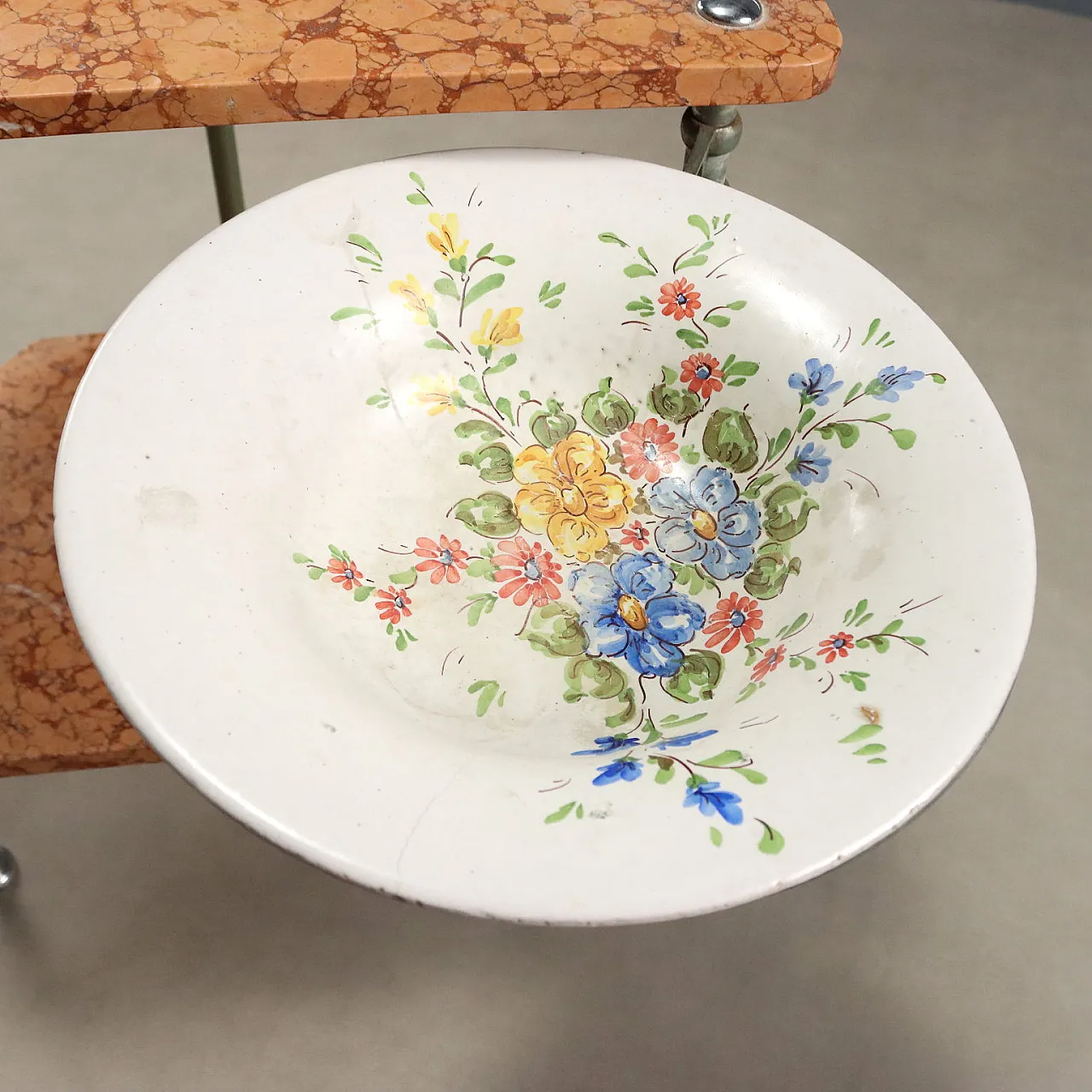 Metal and marble toilet with bevelled mirror, 20th century 5