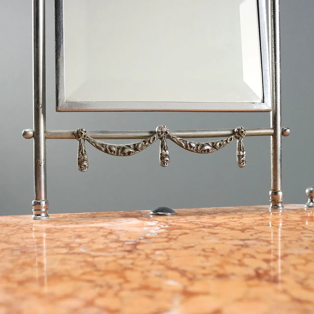 Metal and marble toilet with bevelled mirror, 20th century 7