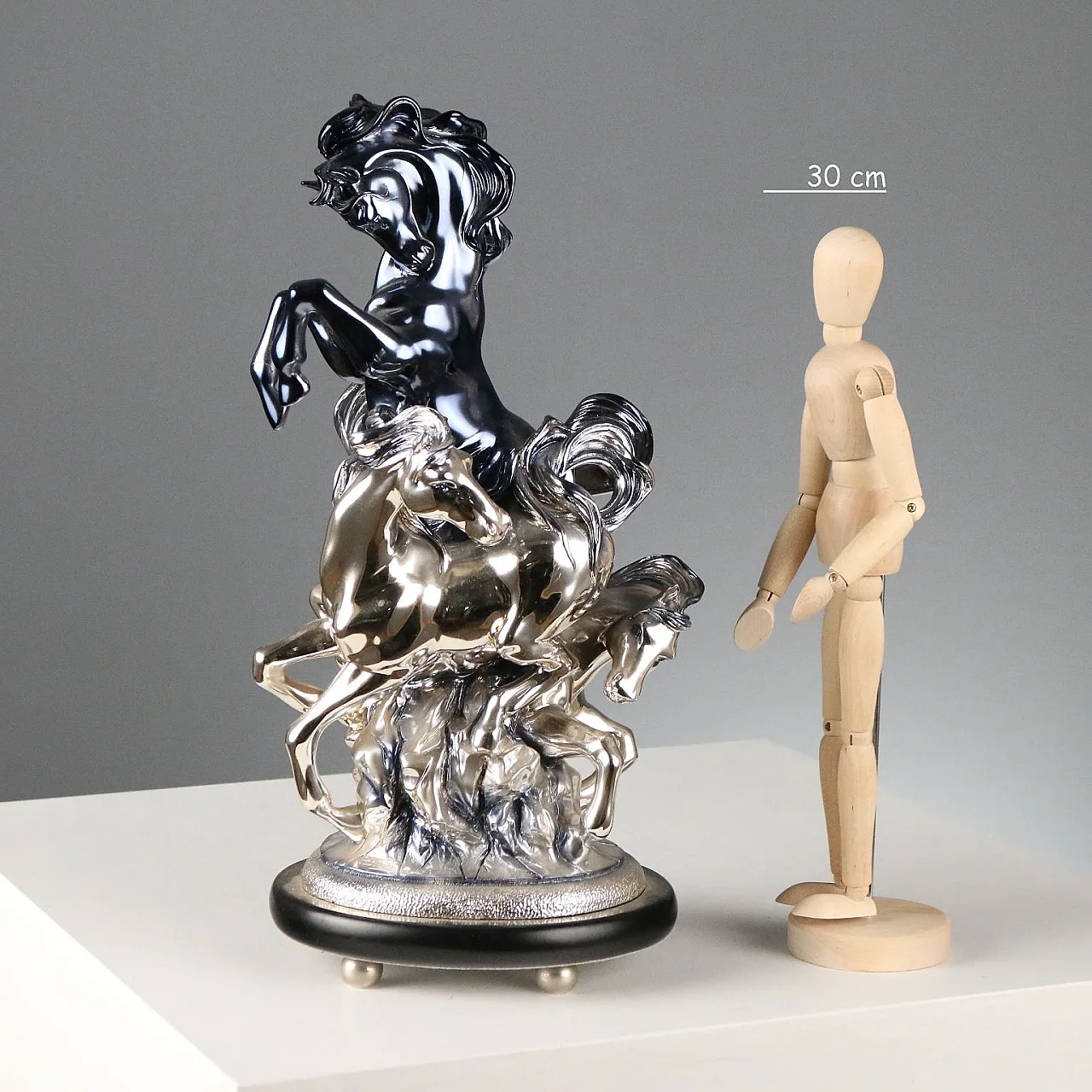 Composizione di Cavalli Lamina Argento Manifattura Ottaviani, '900 1