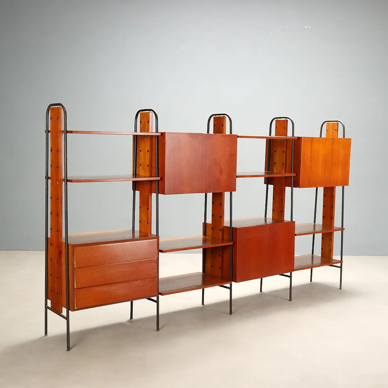 Libreria in teak impiallacciato, anni '60 1