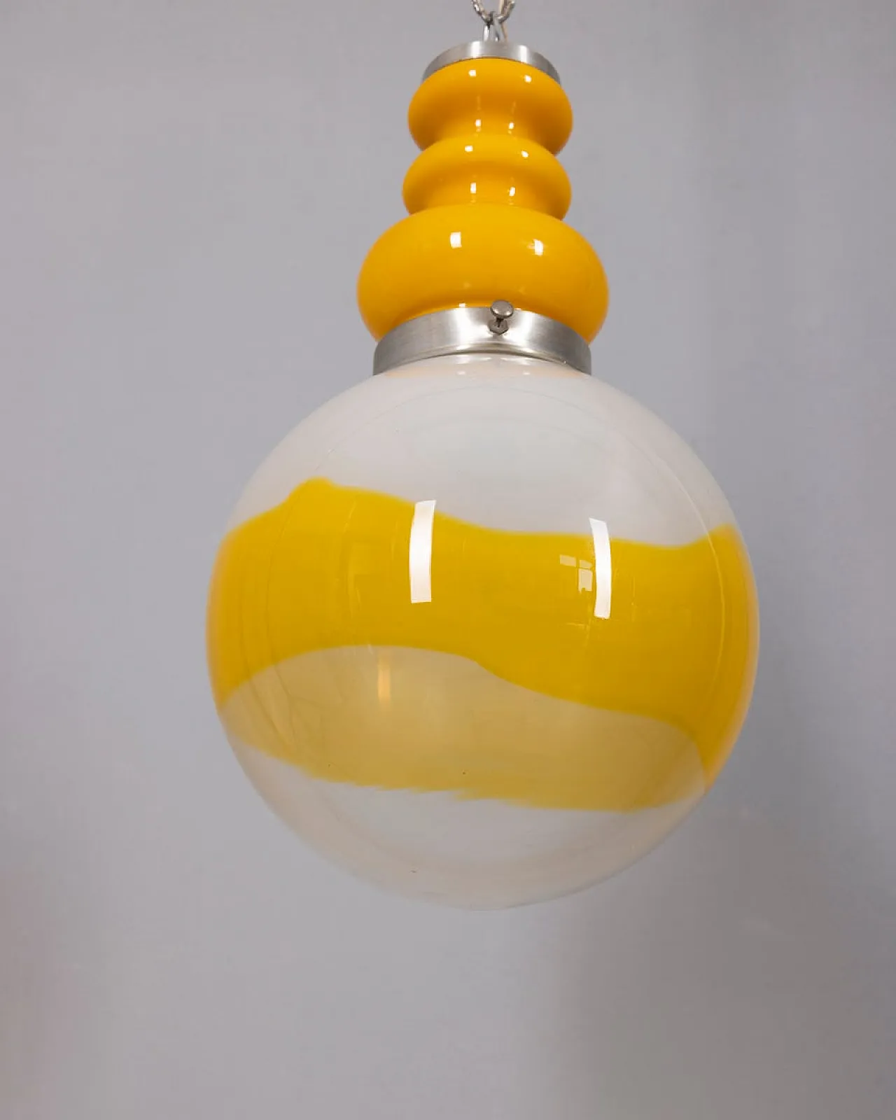Space Age yellow glass chandelier, 1970s 2