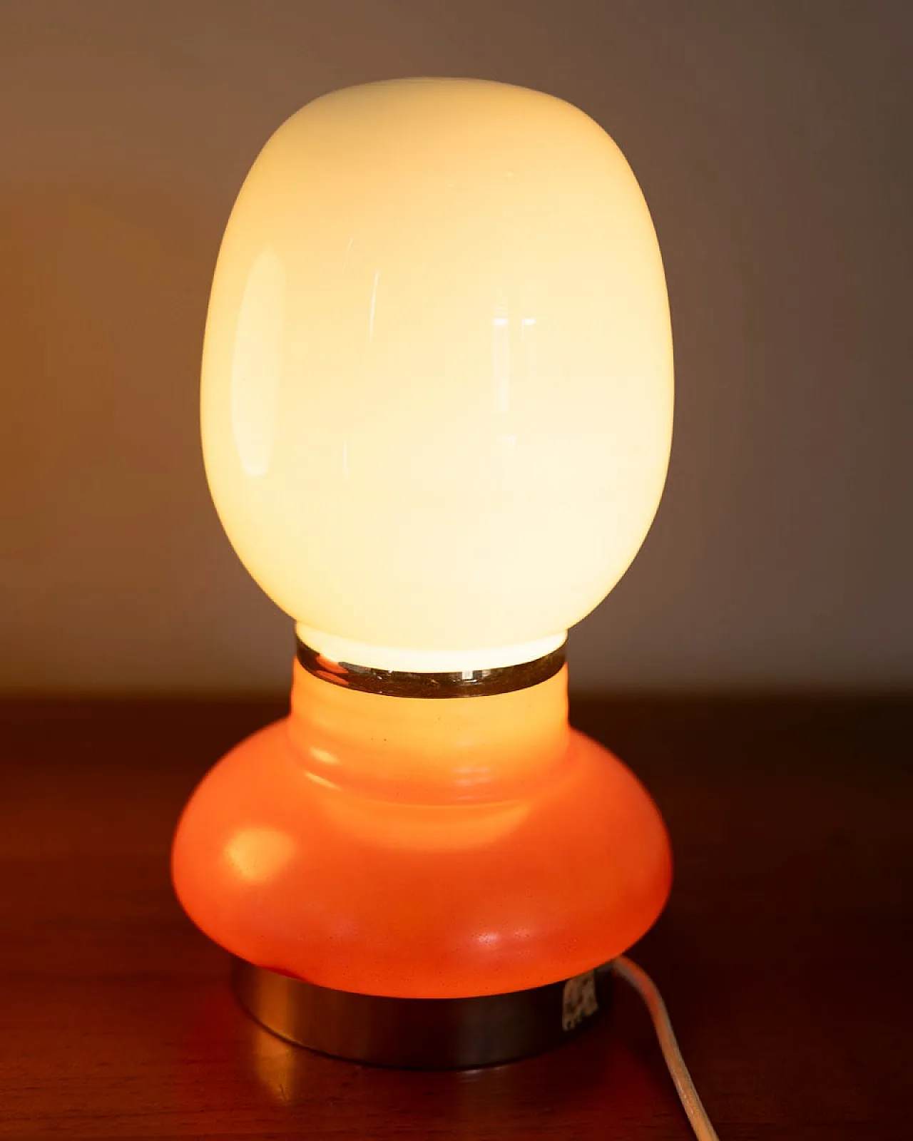 Coppia di lampade da tavolo in vetro italiane, anni '70 4
