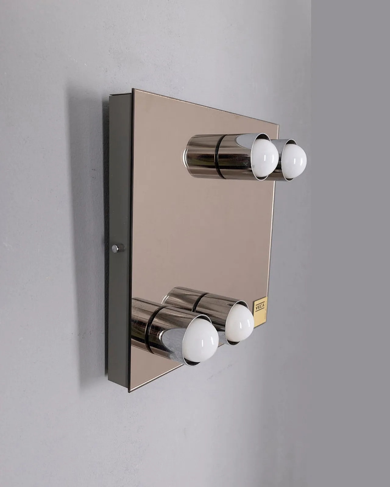 Lampada da soffitto in vetro a specchio di Veca, anni '70 3