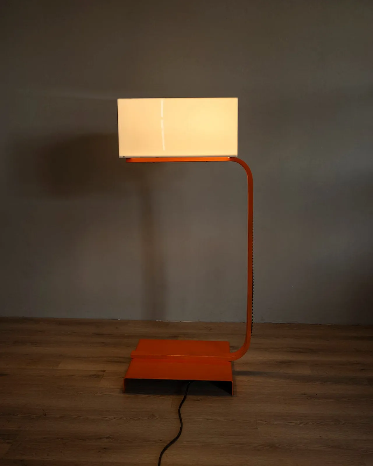 Space Age metal and acrylic glass floor lamp, 1970s 5
