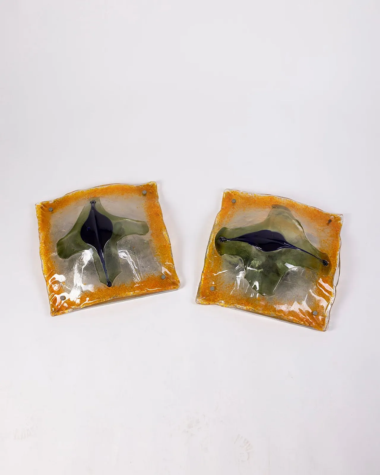 Pair of Murano glass wall lamps by Toni Zuccheri for Mazzega, 1960s 2
