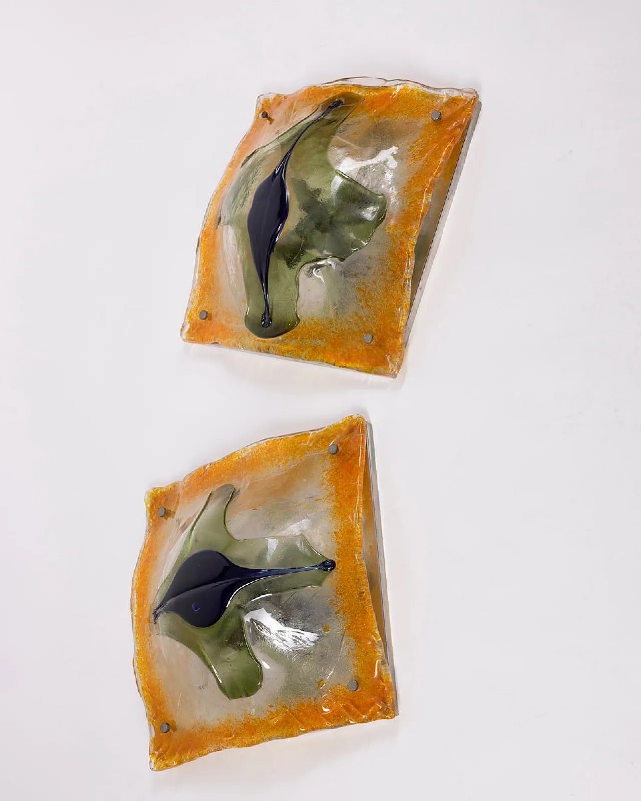 Pair of Murano glass wall lamps by Toni Zuccheri for Mazzega, 1960s 4