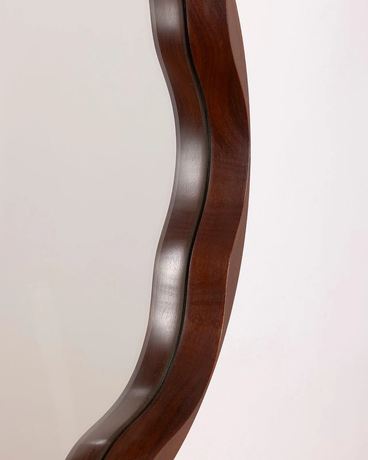 Specchio da parete in legno stampato, anni '70 7