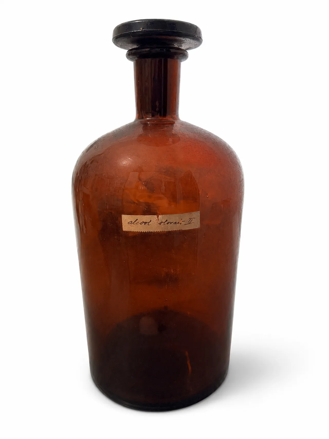 Amber glass pharmacy bottle, 20th century 2