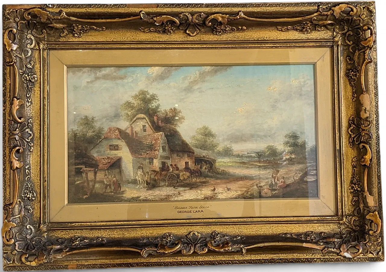 Georgina Lara (1860s–1870s), Fattoria in Sassex, olio su tela, '800 13
