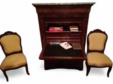 Scrivania secretaire con ribalta, primo '900