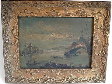 Paesaggio marino Dipinto ad olio, '800