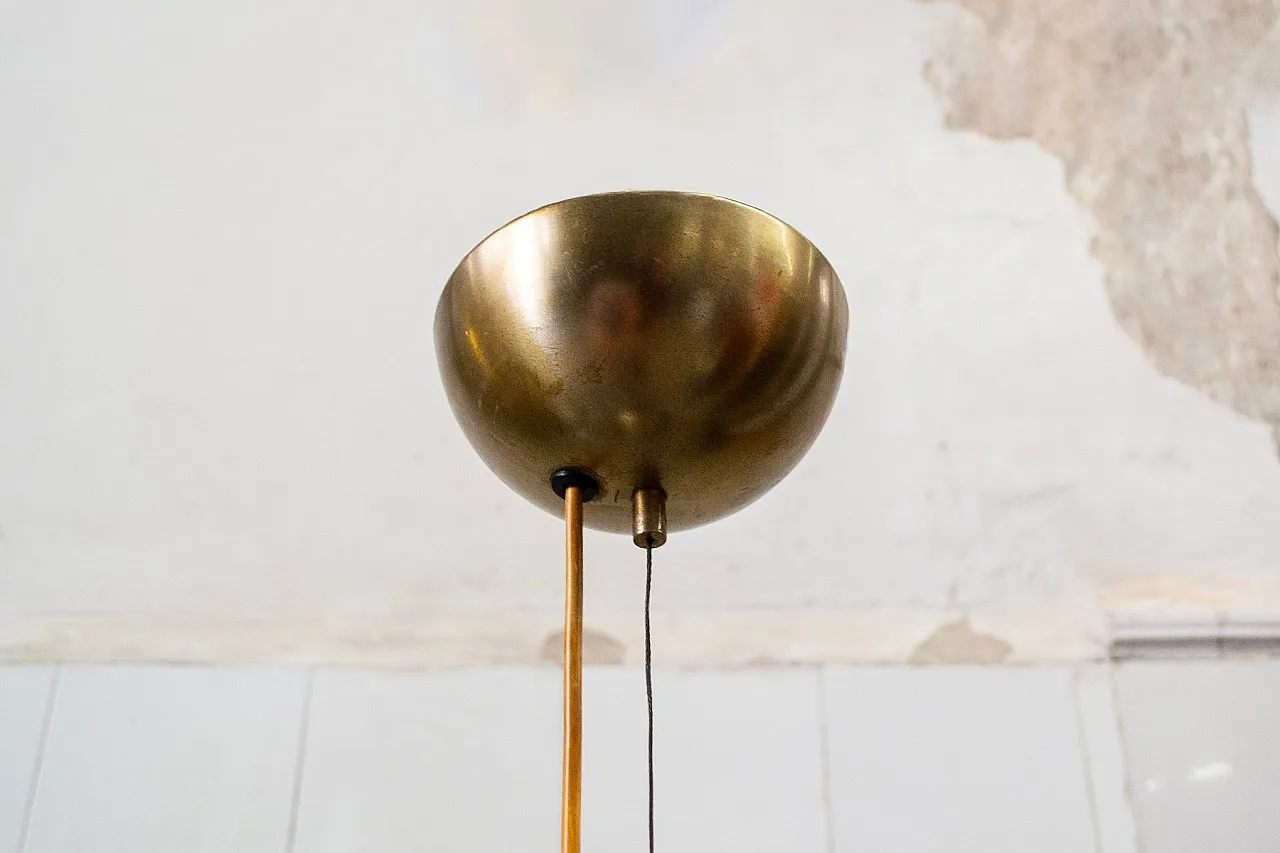 Model 1238 pendant lamp in aluminum and glass by Stilnovo, 1960s 3
