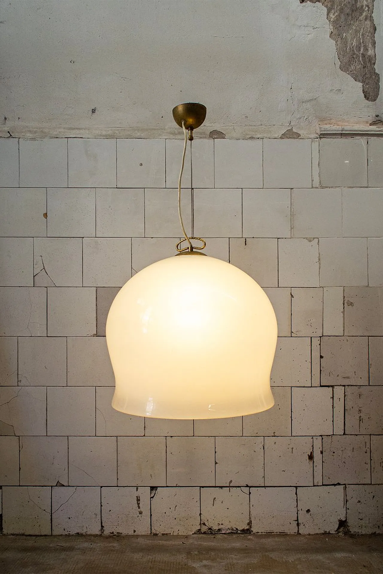Lampada a sospensione in vetro di Murano, anni '70 2
