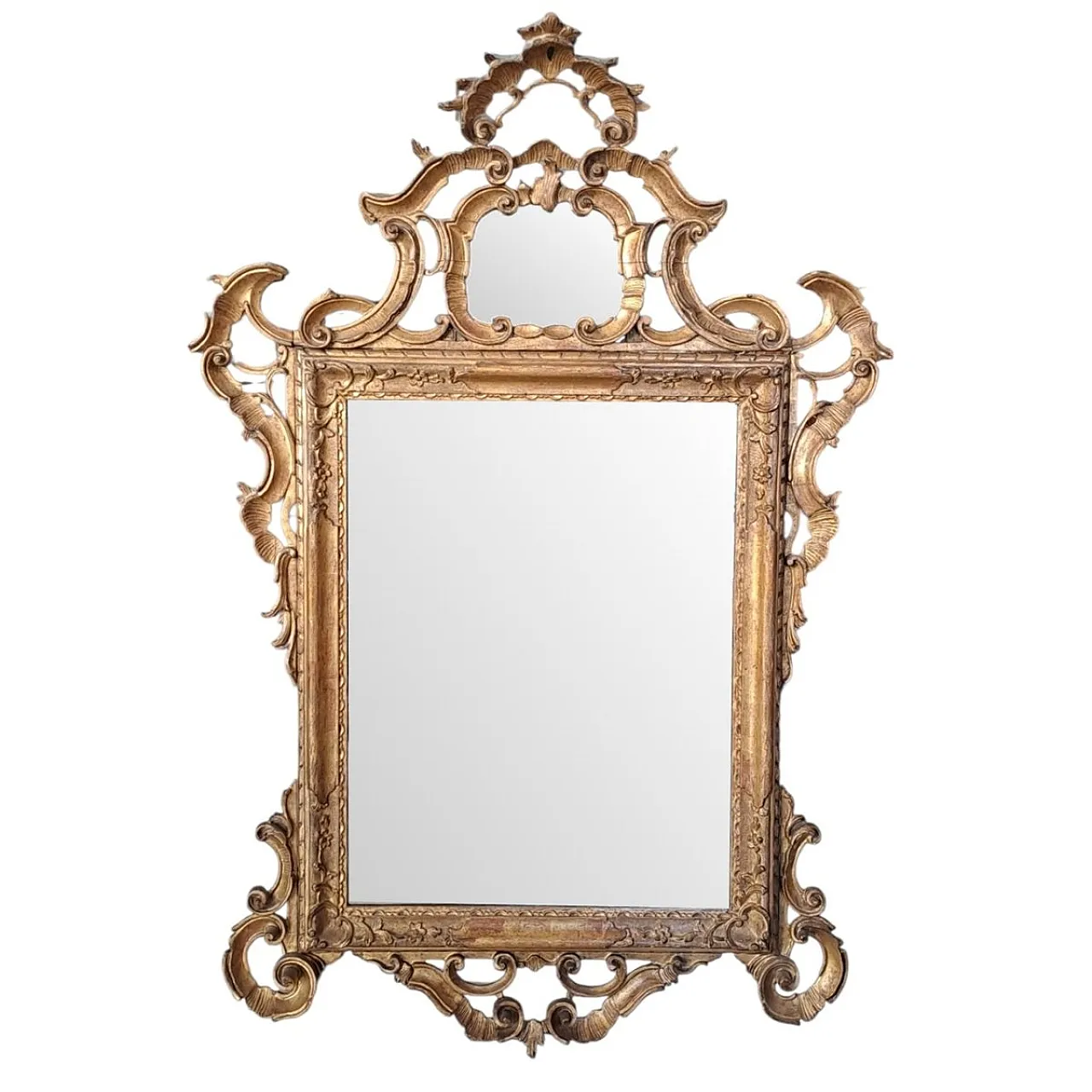 Carved wooden framed mirror, 19th century 1