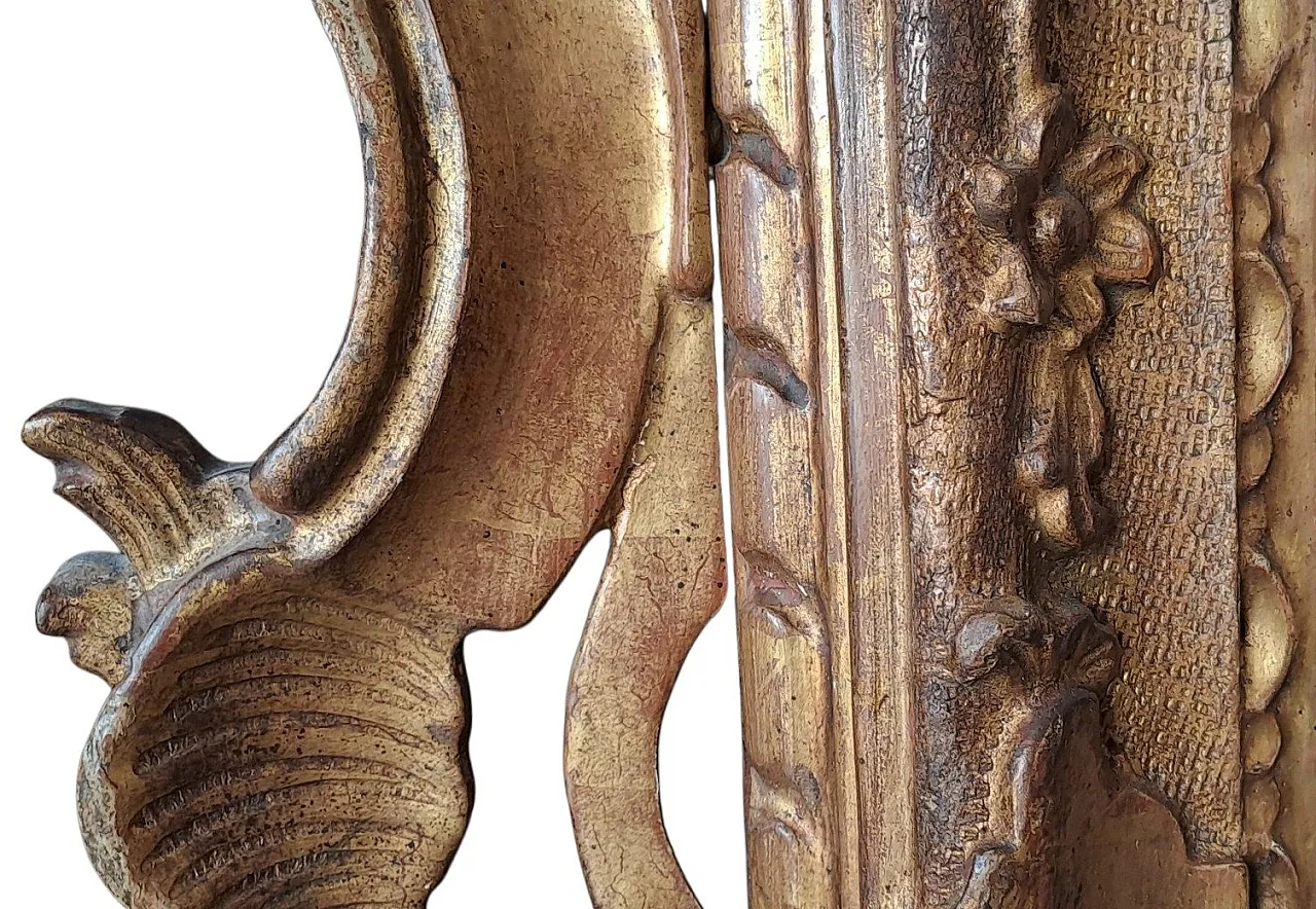 Carved wooden framed mirror, 19th century 6