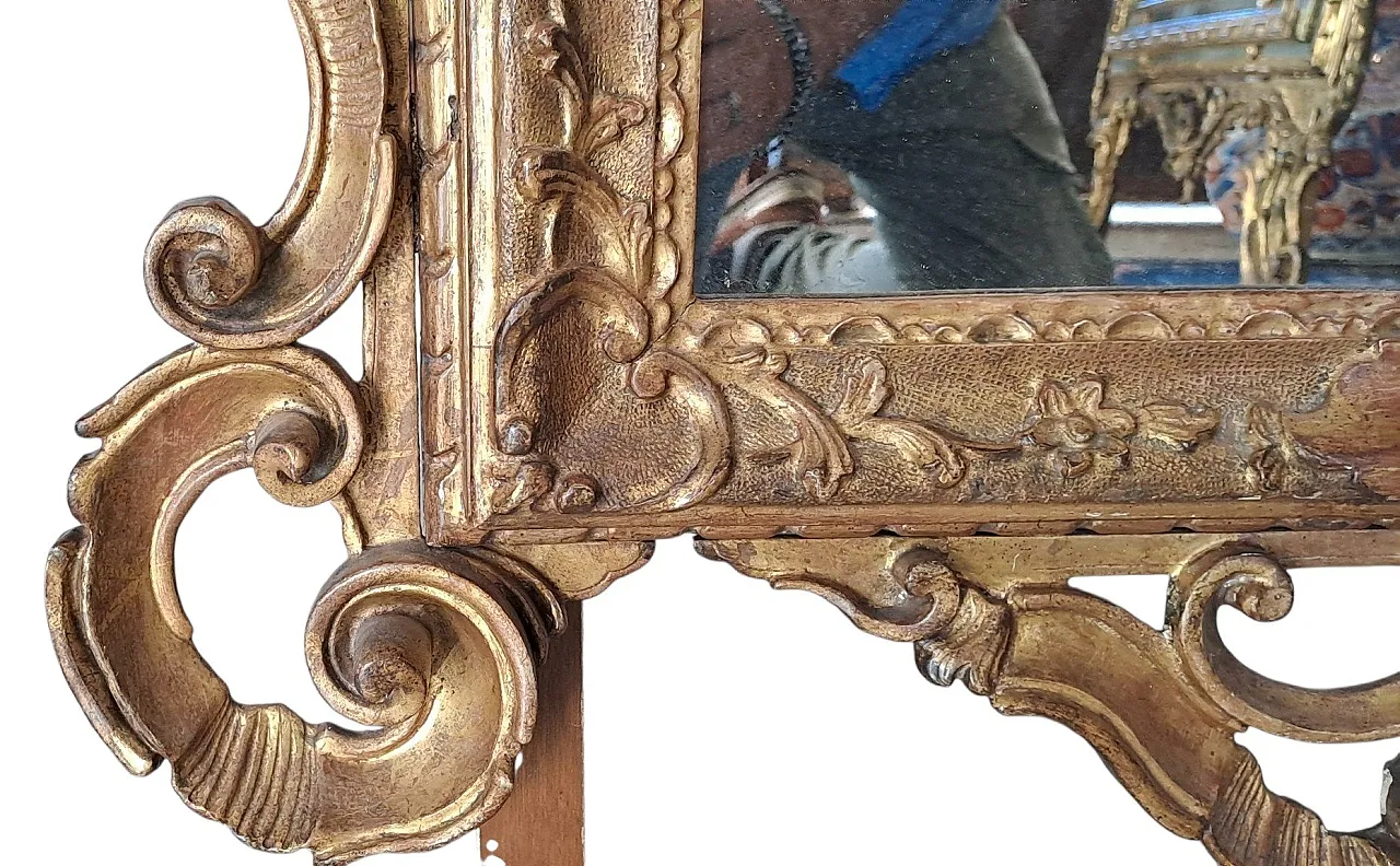 Carved wooden framed mirror, 19th century 7
