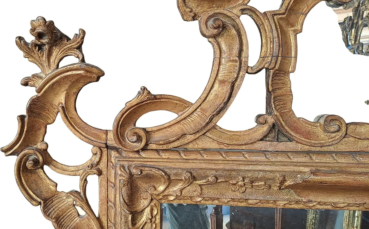 Carved wooden framed mirror, 19th century 8