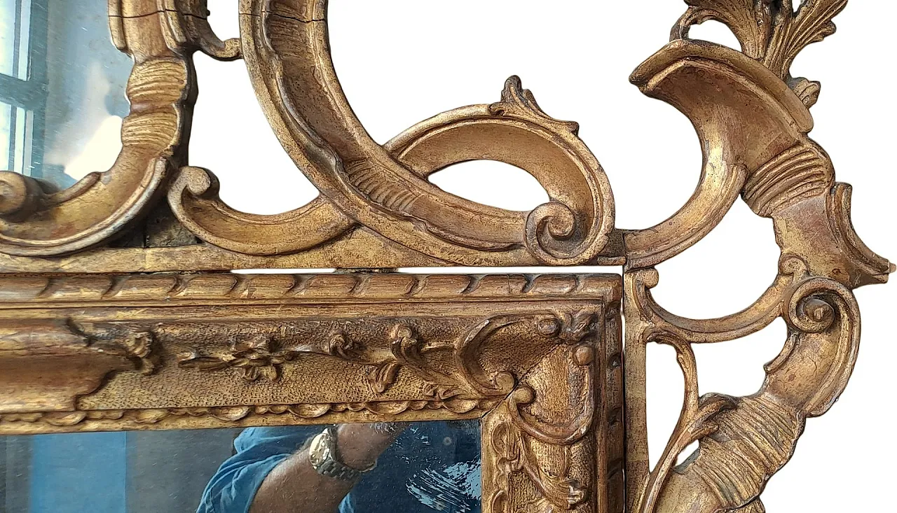 Carved wooden framed mirror, 19th century 9