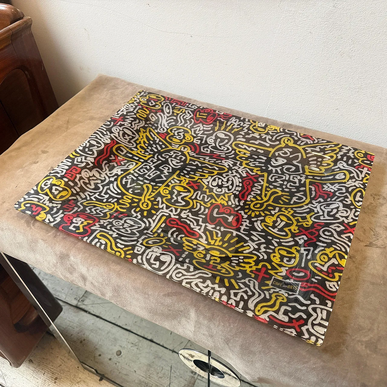 Pop Art style lucite rectangular serving tray by Lavazza, 1990s 3