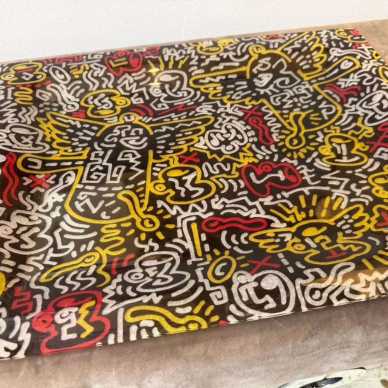 Pop Art style lucite rectangular serving tray by Lavazza, 1990s 7