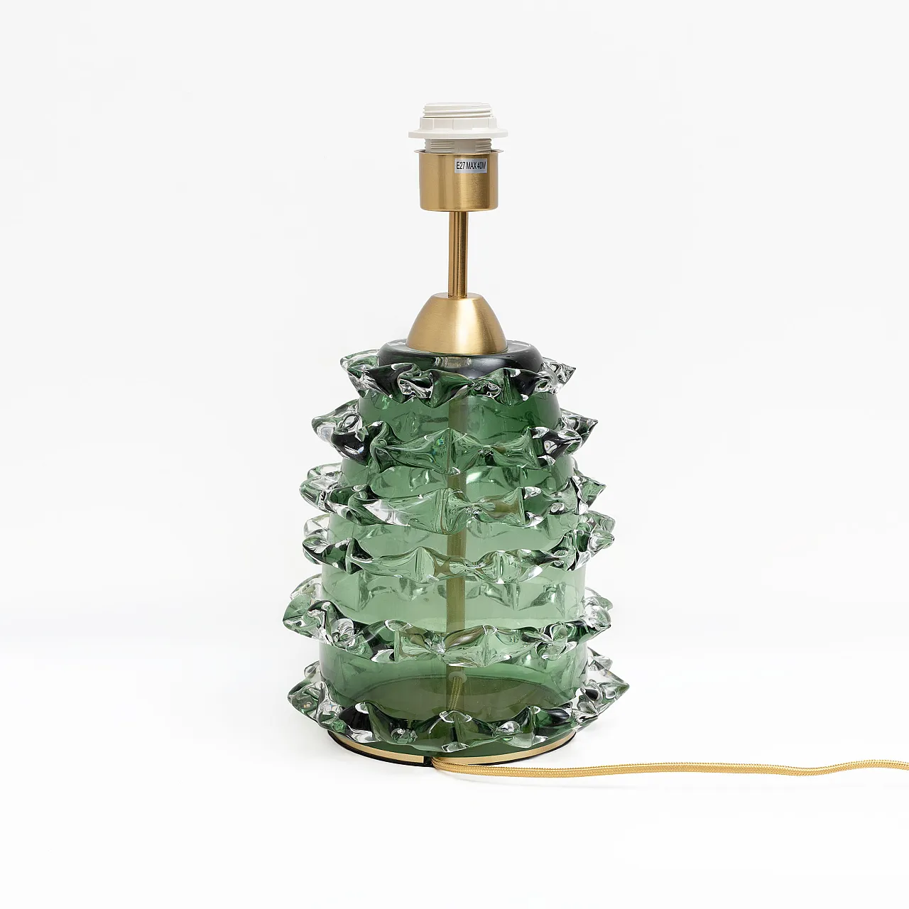 Coppia di lampade in vetro di Murano Rostrato verde, anni 2000 3