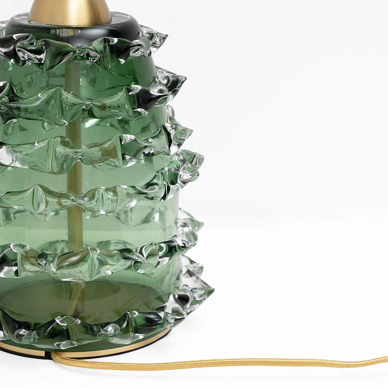 Coppia di lampade in vetro di Murano Rostrato verde, anni 2000 4