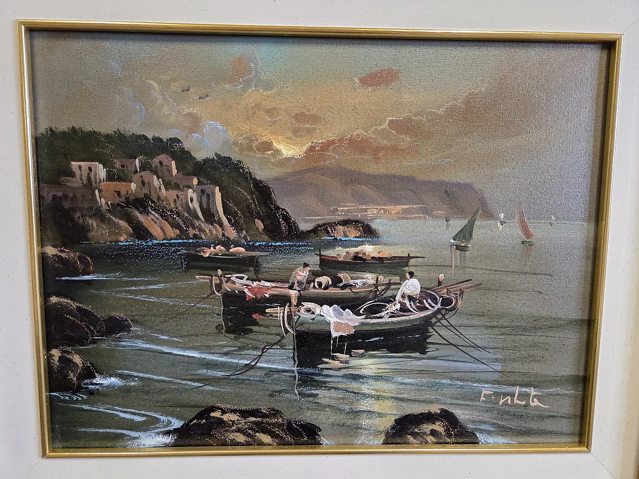 Seascape, oil painting on canvas, Mid 20th century 1