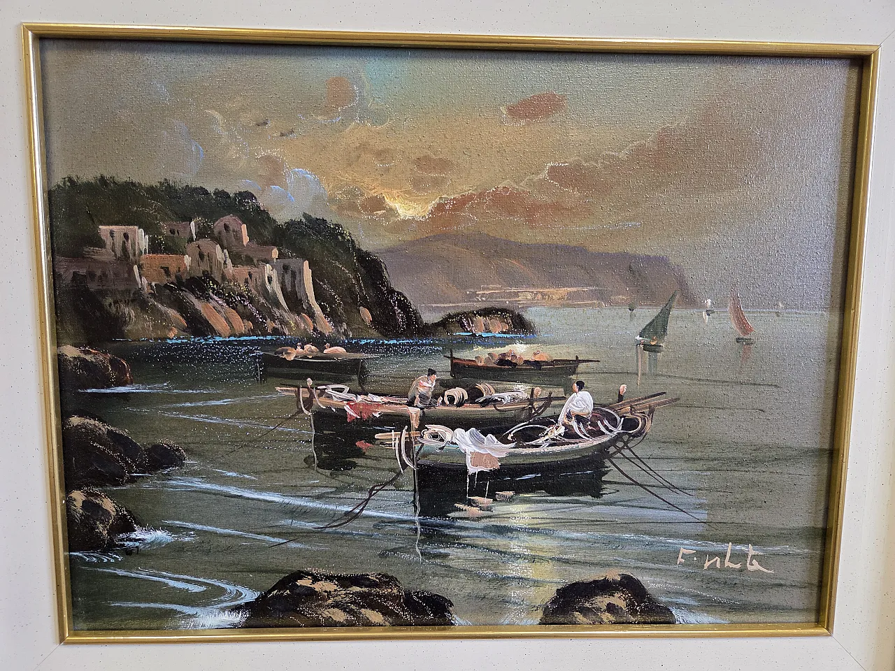Seascape, oil painting on canvas, Mid 20th century 2