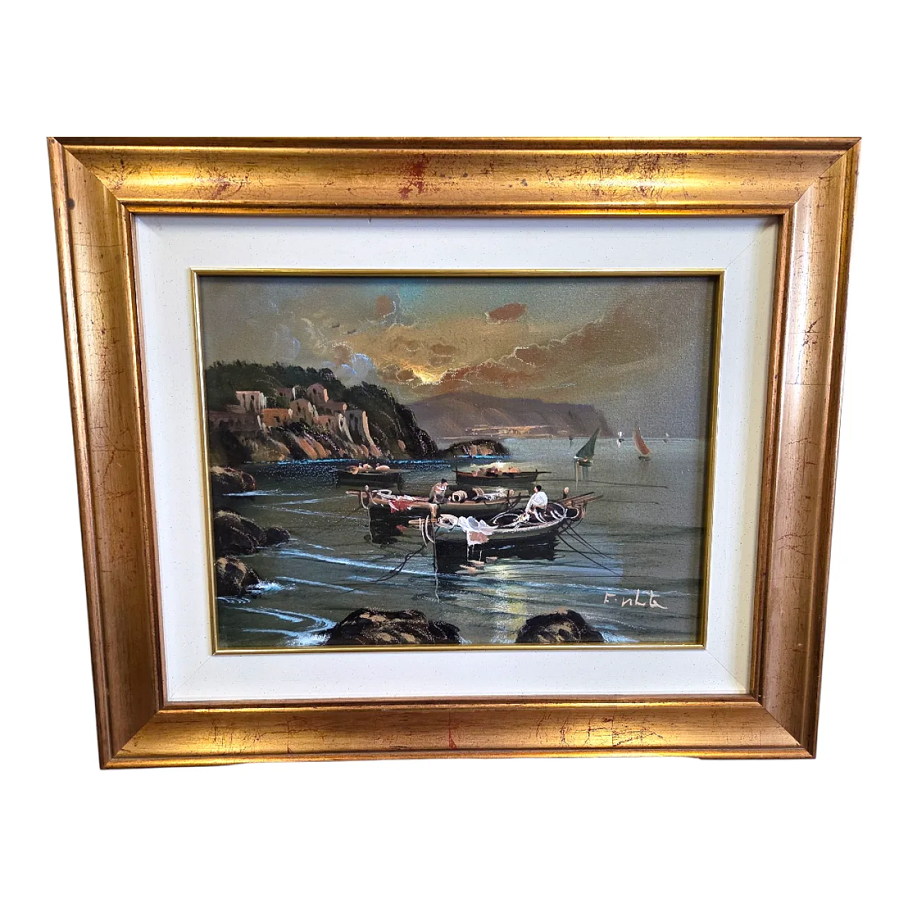 Seascape, oil painting on canvas, Mid 20th century 10