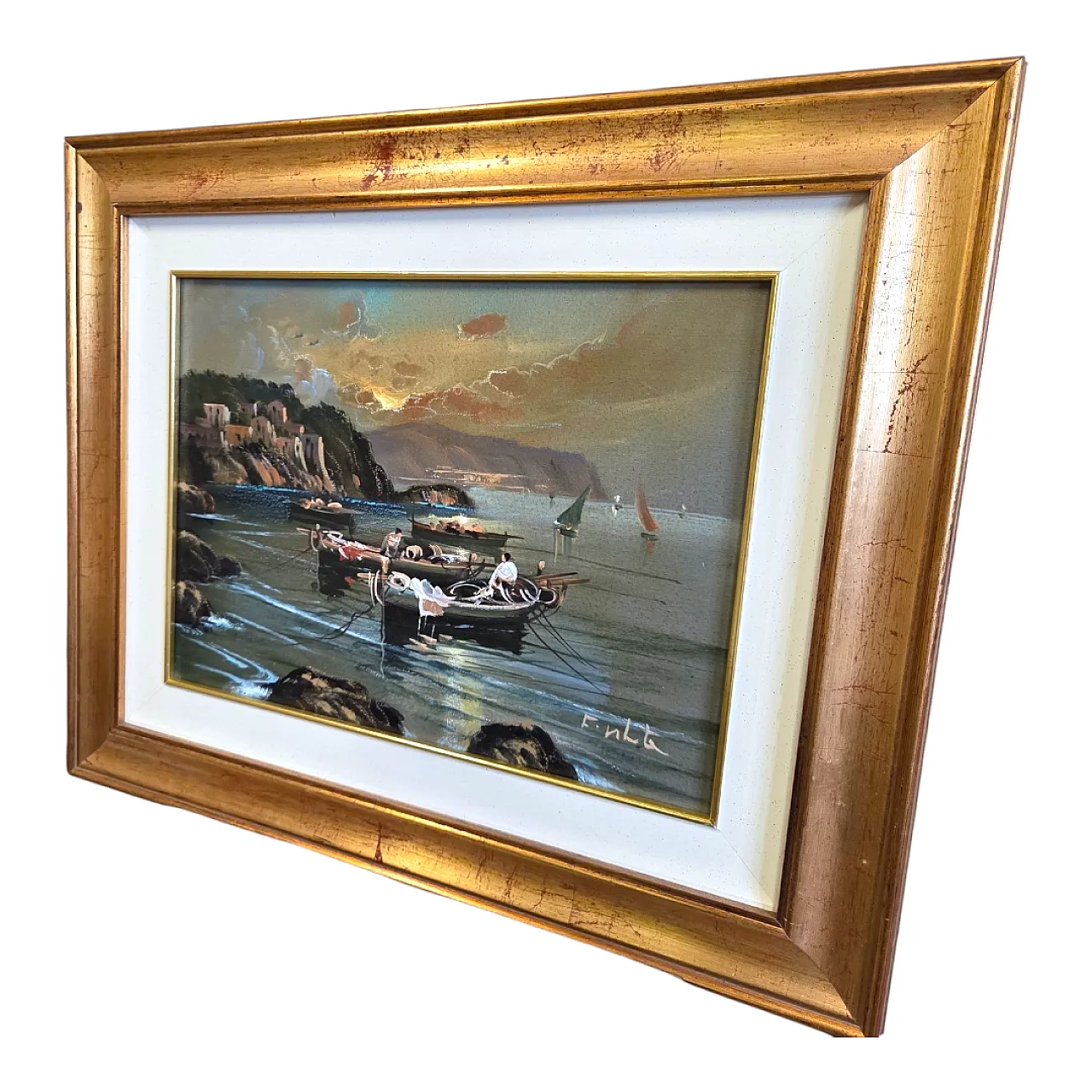 Seascape, oil painting on canvas, Mid 20th century 11