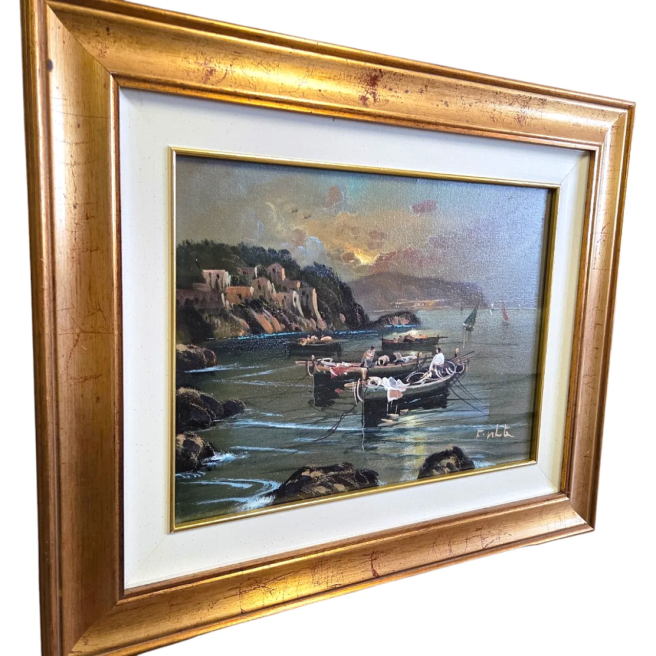 Seascape, oil painting on canvas, Mid 20th century 12