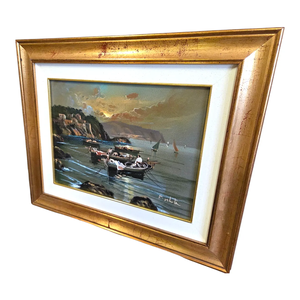 Seascape, oil painting on canvas, Mid 20th century 15
