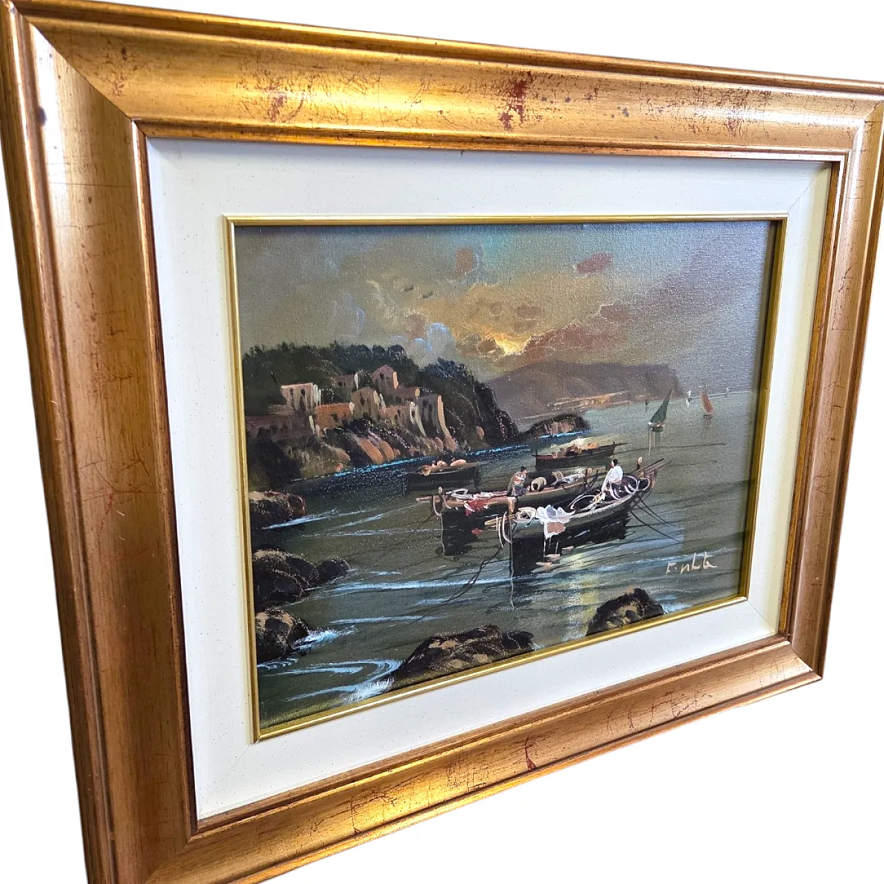 Seascape, oil painting on canvas, Mid 20th century 16
