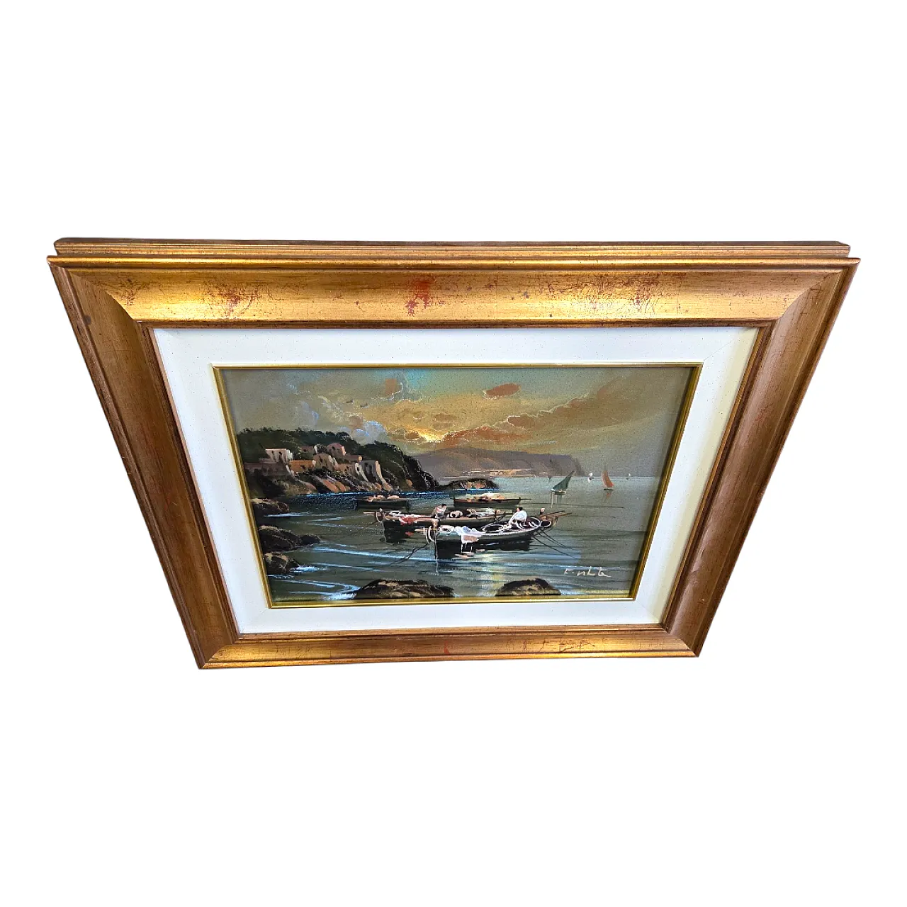Seascape, oil painting on canvas, Mid 20th century 17