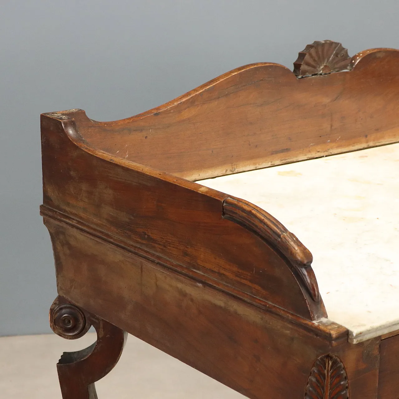 Scrittoio Impero in noce con piano in marmo, primo '800 3