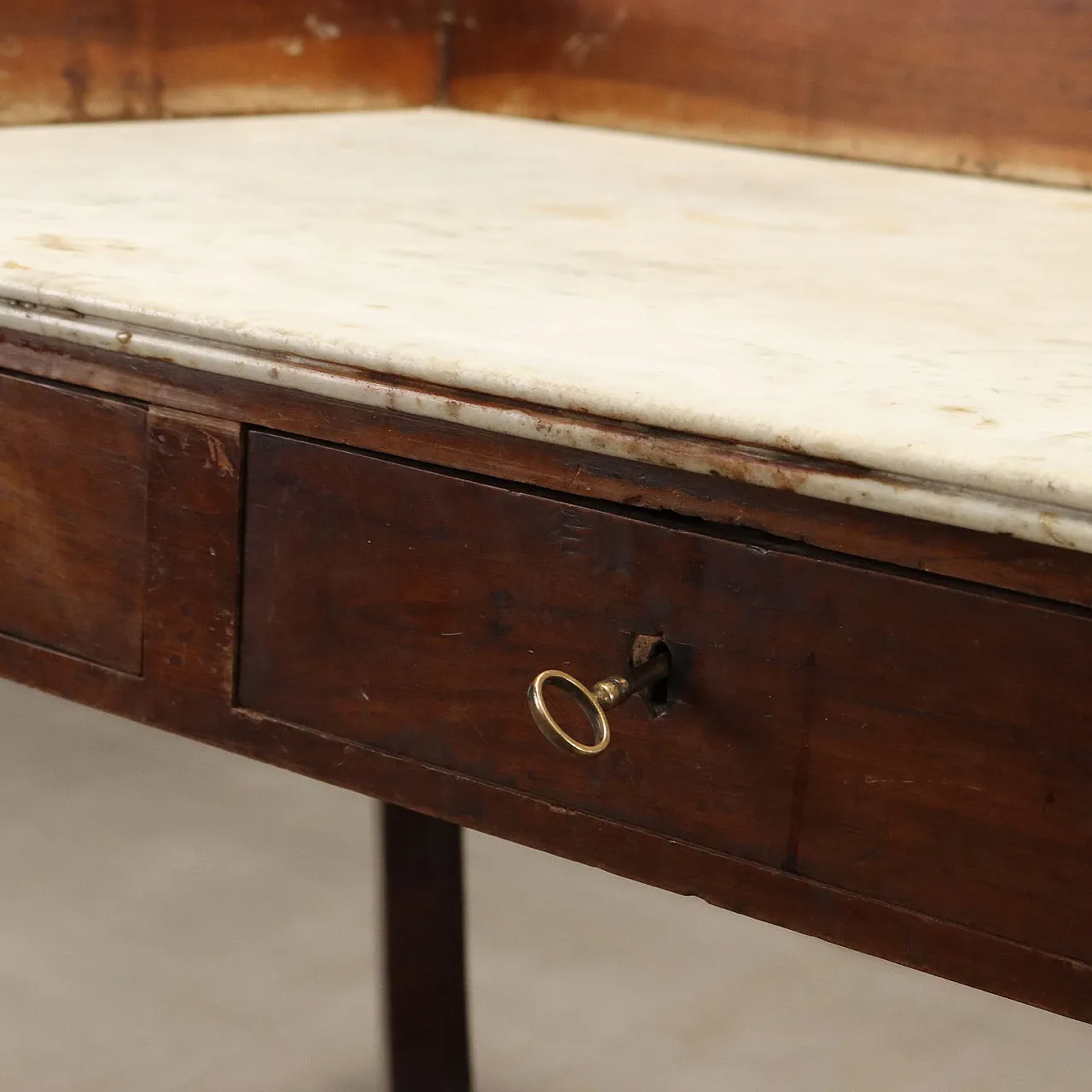 Scrittoio Impero in noce con piano in marmo, primo '800 6