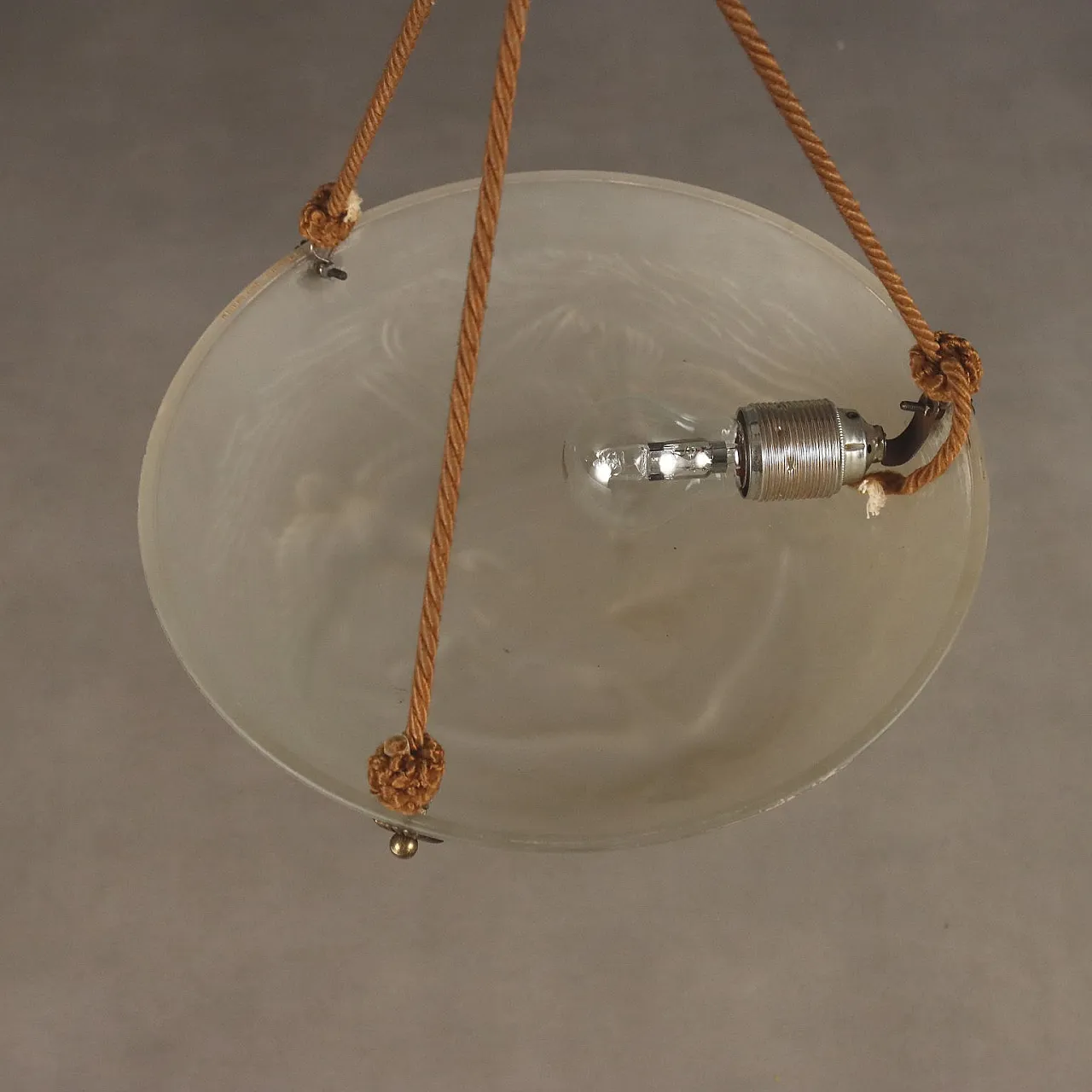 Lampadario in vetro Artistar France con volatili, '900 7