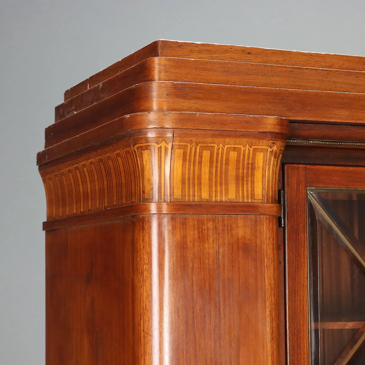 Credenza in mogano con marmo e intarsi in acero, '900 4