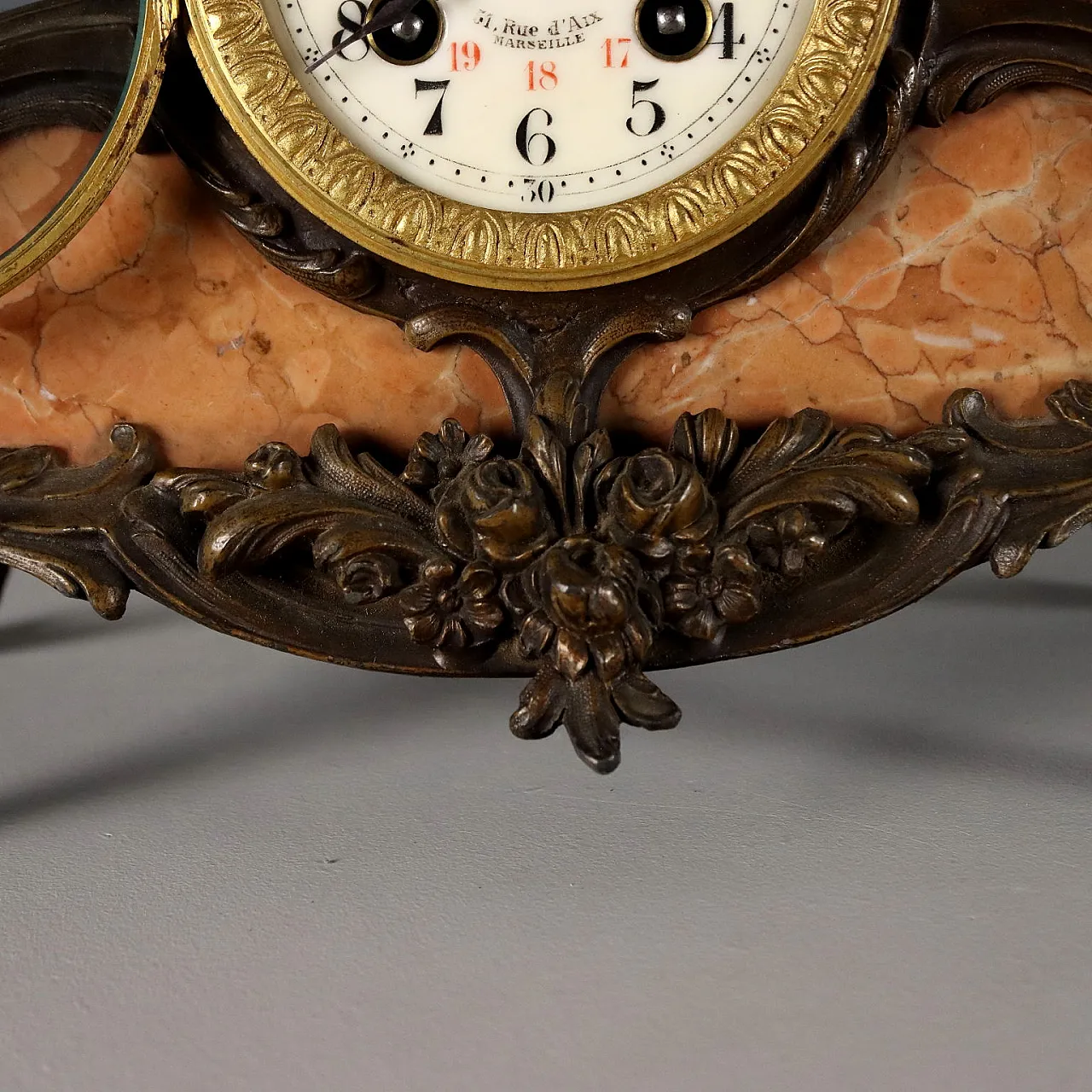 Free standing clock in antimony and marble, 20th century 5