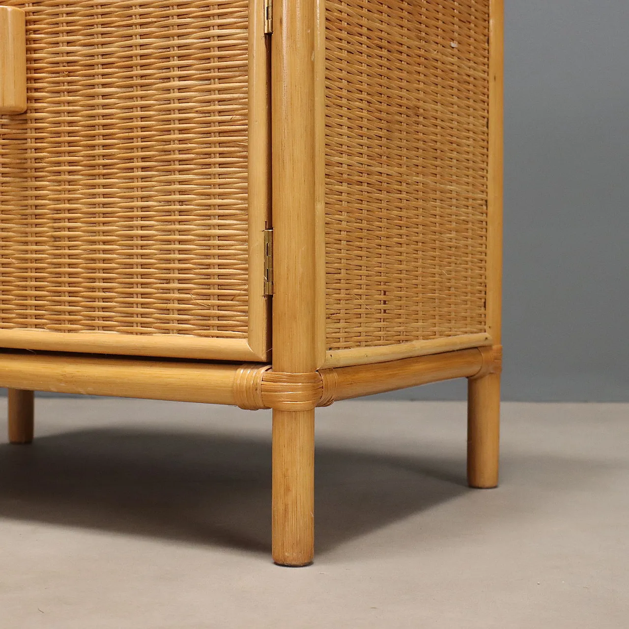 Bedside tables in woven wicker, 1980s 6