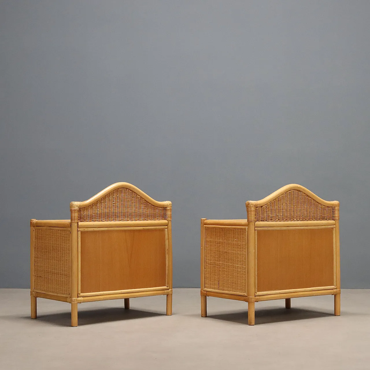 Bedside tables in woven wicker, 1980s 10