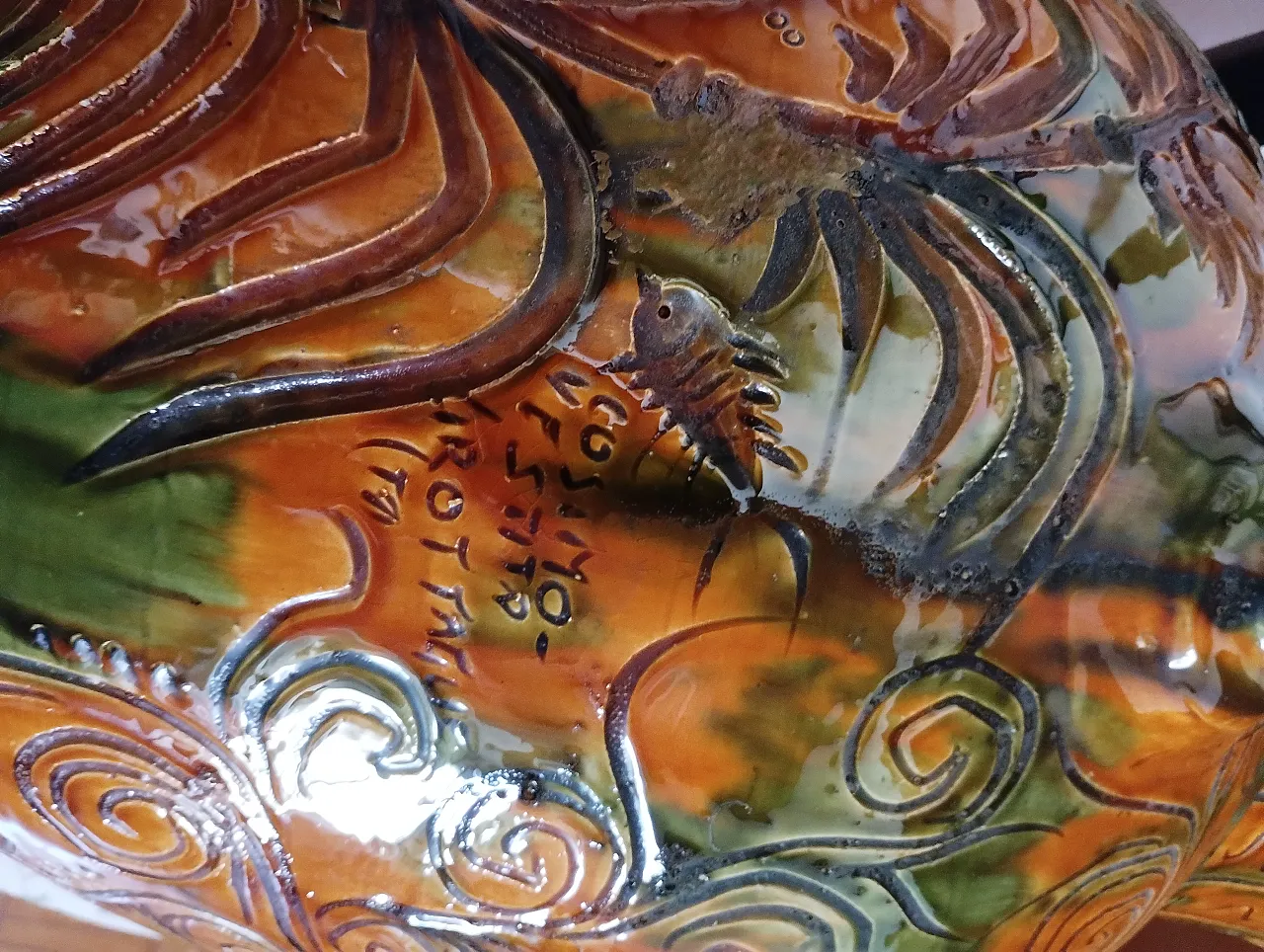 Vaso Capasella d'autore  in ceramica di Cosimo Vestita, anni '70 5