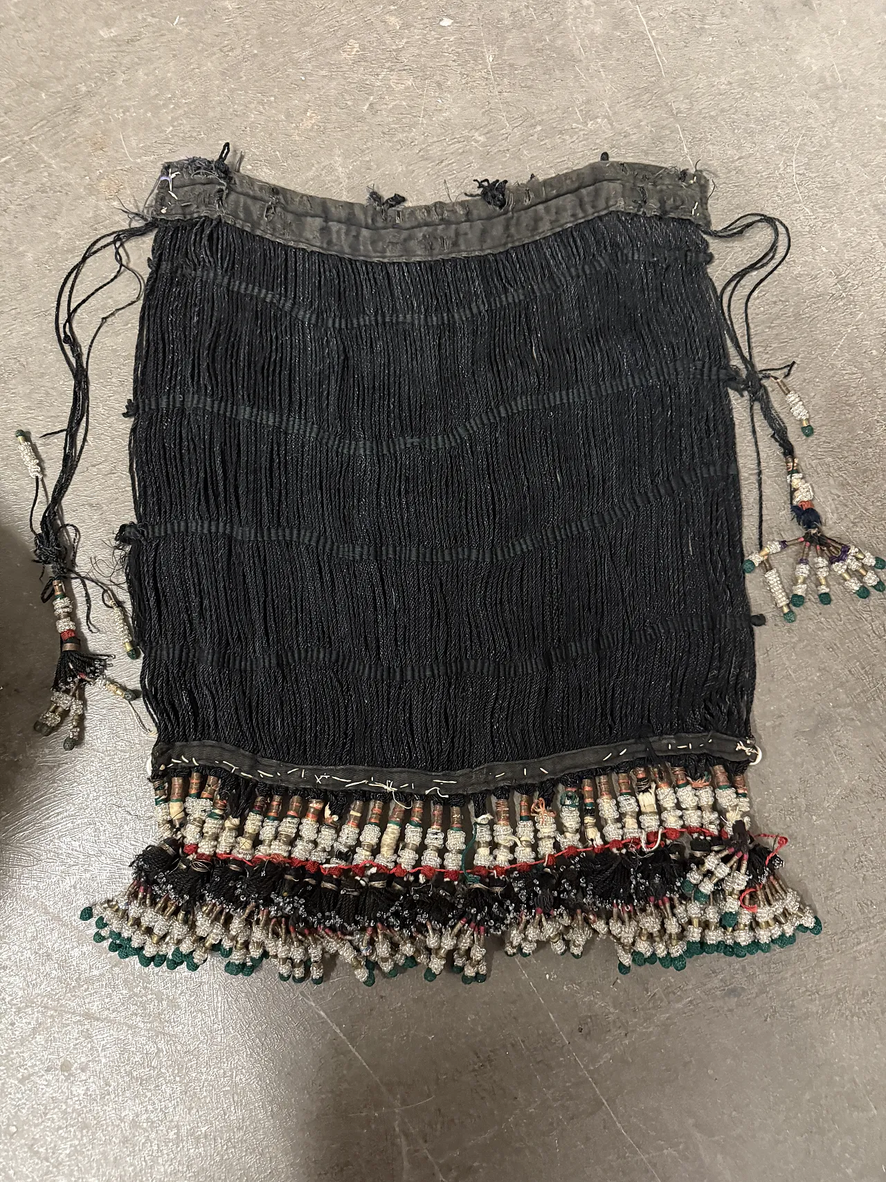 Uzbekistan hair tassel, with beads,  30s 1
