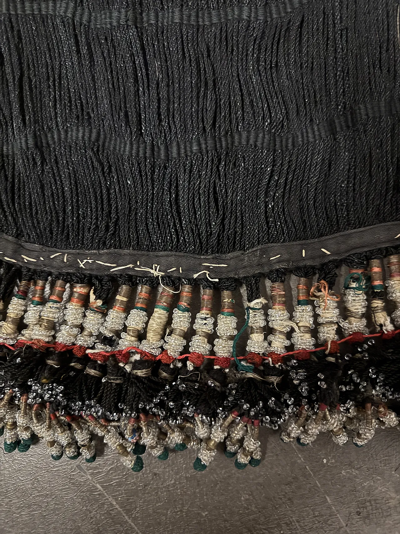 Uzbekistan hair tassel, with beads,  30s 3