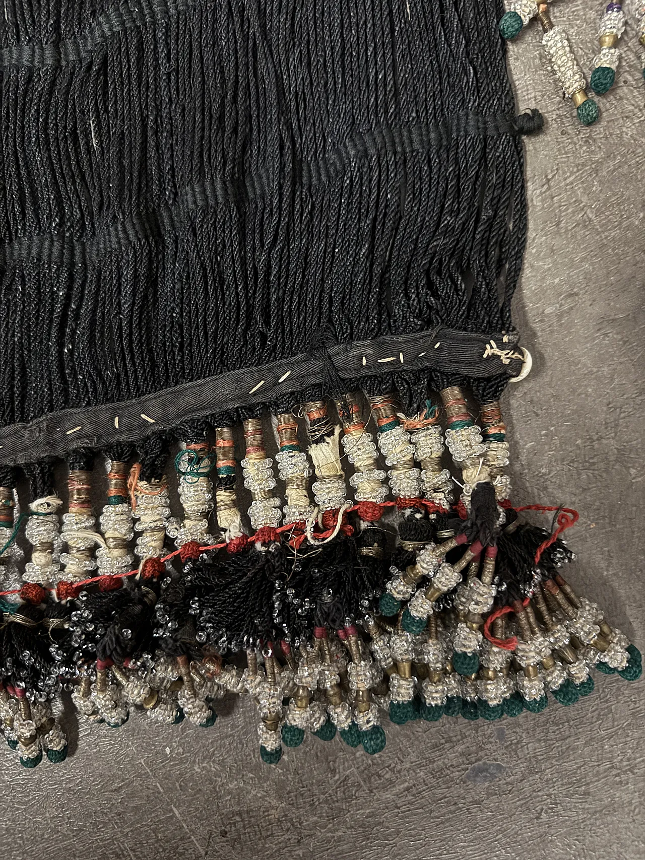 Uzbekistan hair tassel, with beads,  30s 4