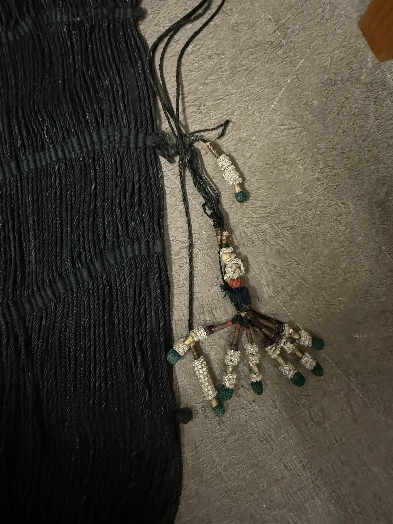 Uzbekistan hair tassel, with beads,  30s 5