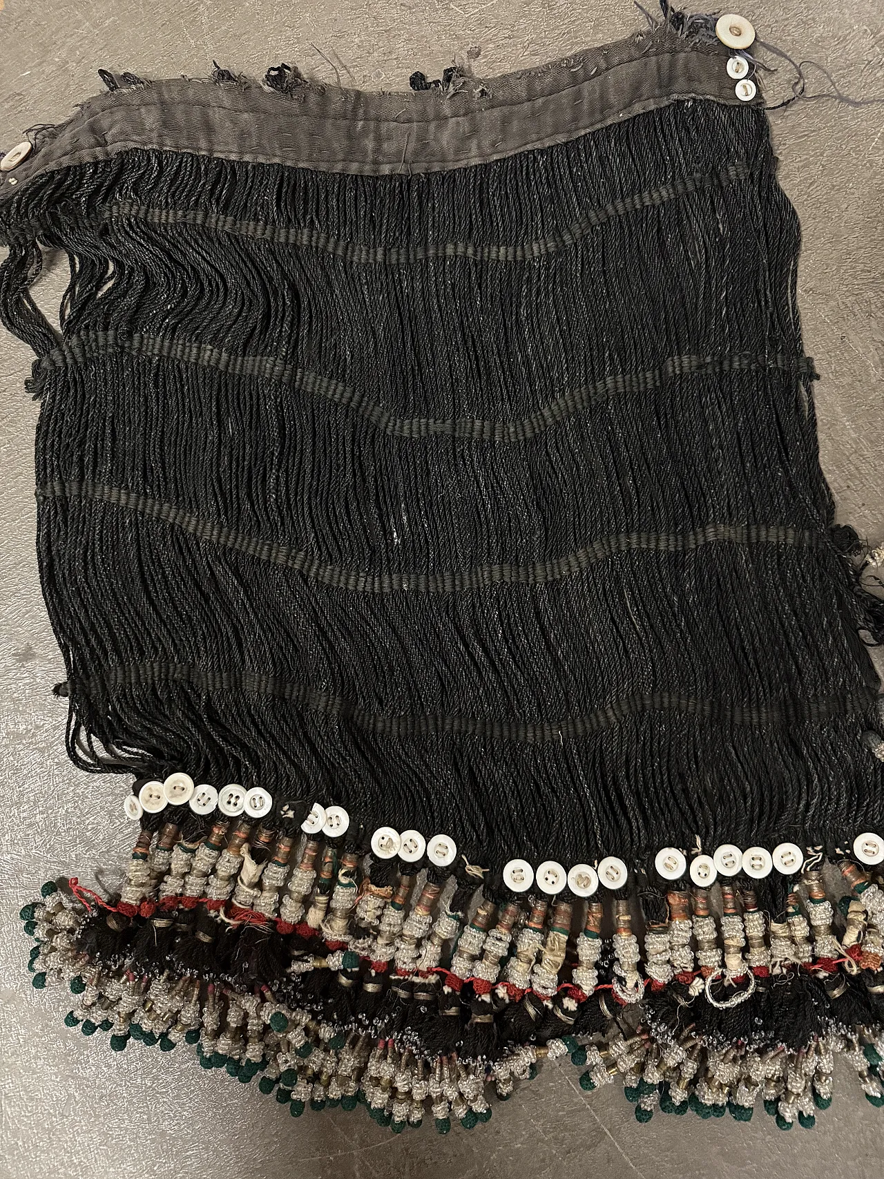 Uzbekistan hair tassel, with beads,  30s 7