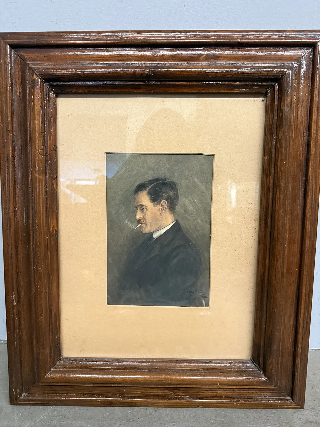 Acquarello Biggs raffigurante personaggio, 1918 1