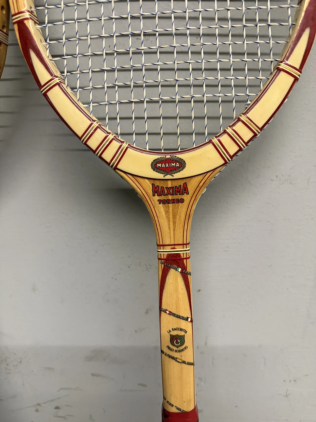 Pair of Maxima Alba tennis rackets, 60s 4